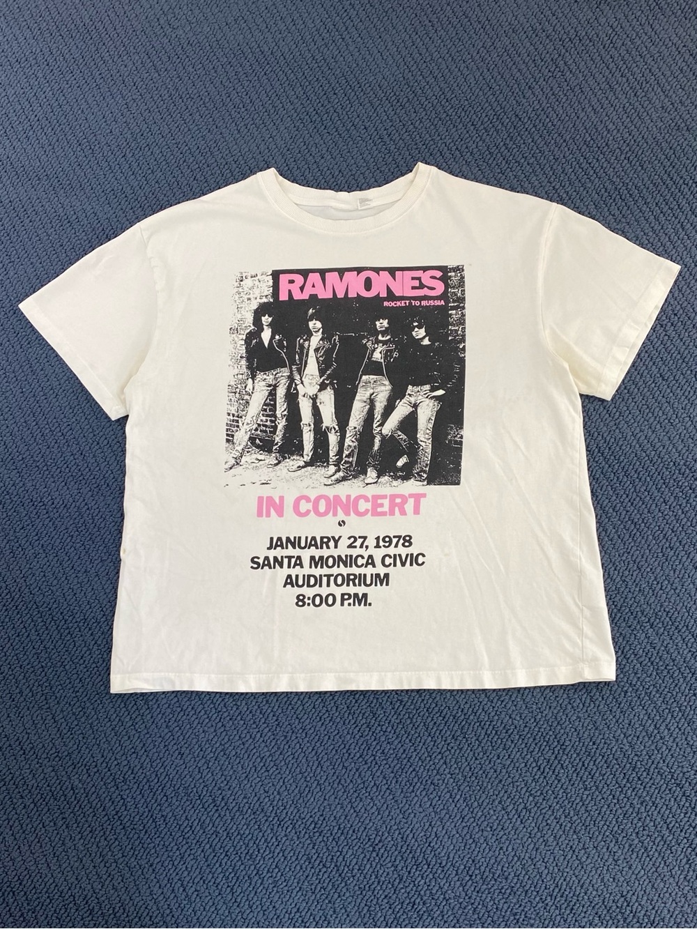Vintage Ramones In Concert Band Tee Shirt
